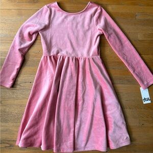 NWT Tea Collection Pink Velour Dress